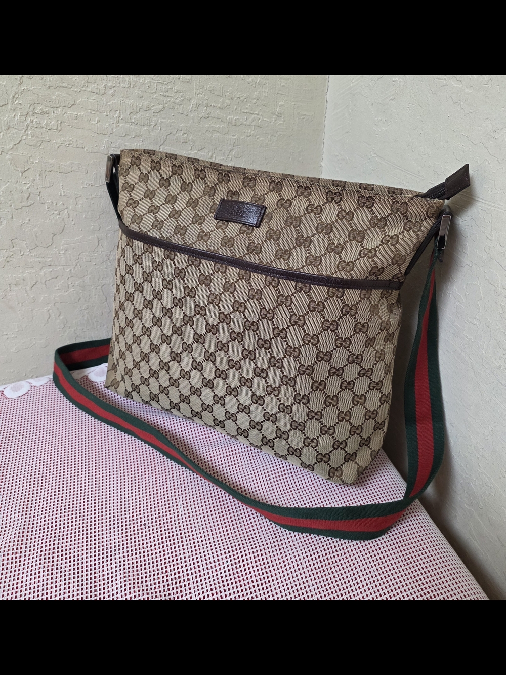 Gucci GG Canvas Large Crossbody Bag AUTHENTIC - Picture 3 of 16